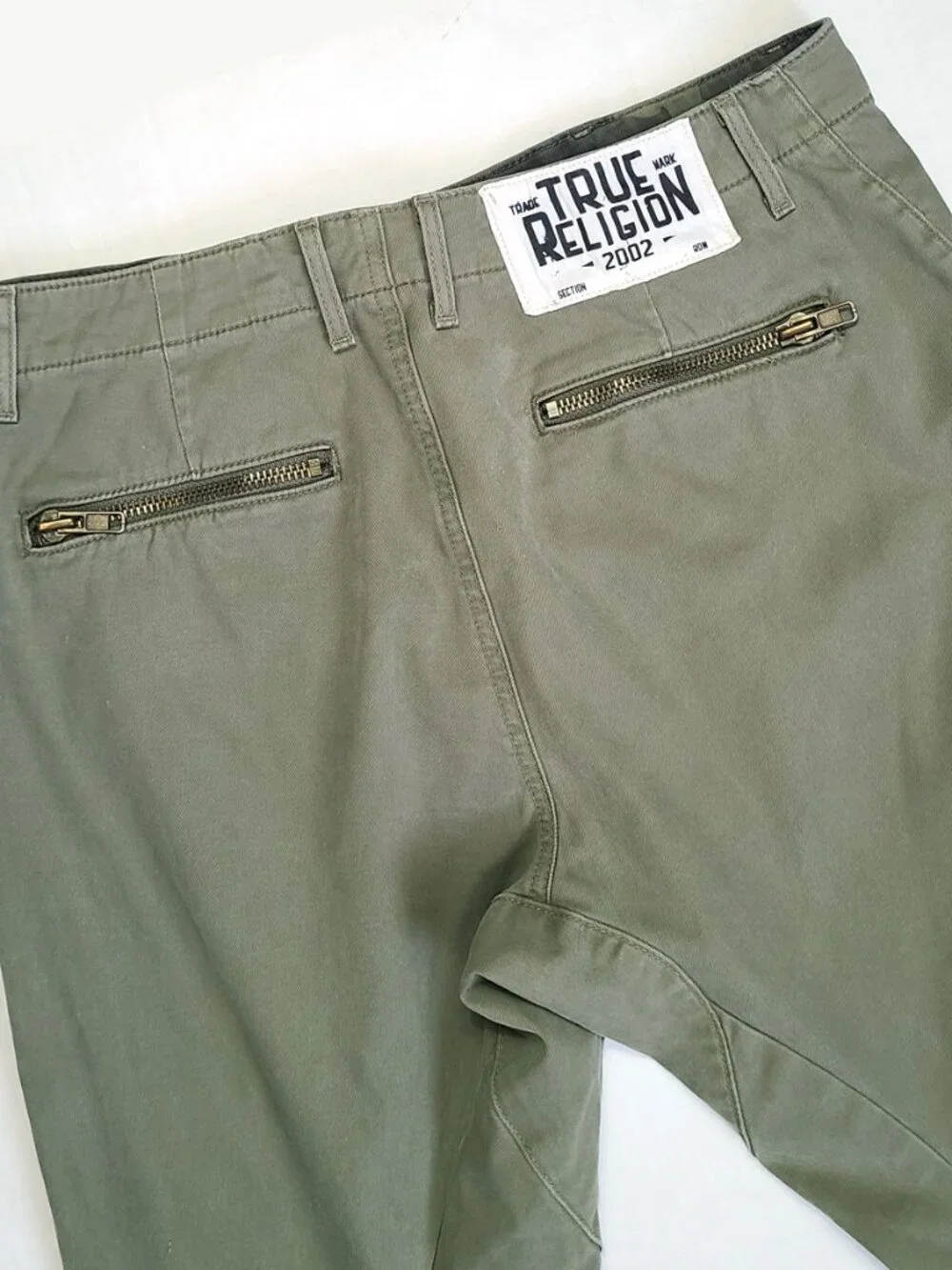 True Religion Drop Crotch Joggers Ankle Zip Tapered Sweatpants Men 33
